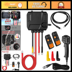 12V 500A Winch Solenoid Contactor Relay Kit with Remote & Corded Control for 900