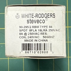 WHITE RODGERS 90-295Q TYPE 84 8FLA 18LRA 250VAC – New In Box