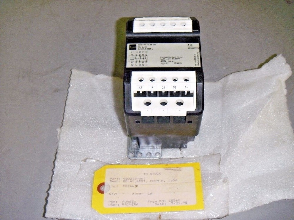 Stahl 8510/141-03-66-030 4PST Relay 110V 6A Alt Part No. 930313-007