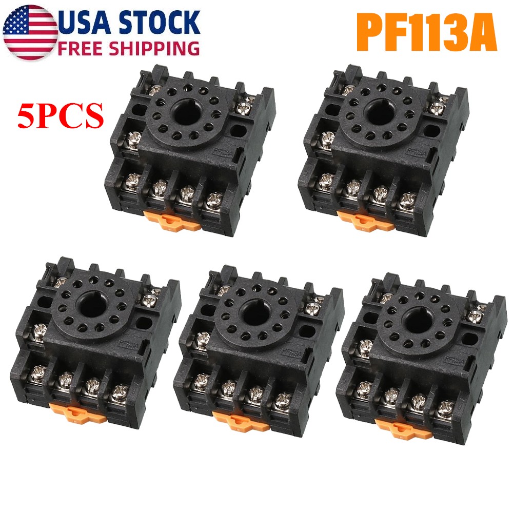 5pcs 11 Pin Screw Terminals PF113A Relay Base Socket for Time Delay