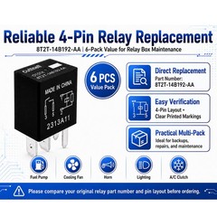 6Pack 8T2T14B192AA Automotive Relay 12V 40A 4Pin