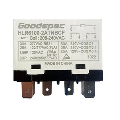 HLR6100-2ATNBCF 208-240VAC 30A 277VAC 6-Pins Compressor Power Relay