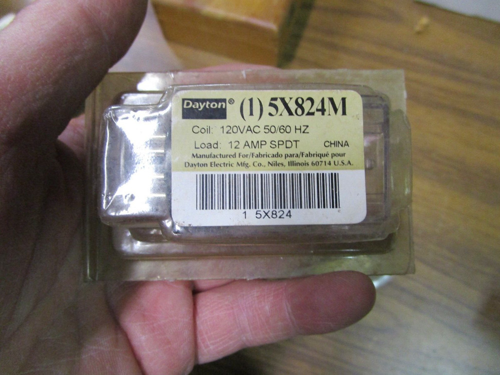 New Dayton 5X824M 12 Amp 120VAC 50/60 HZ Relay Coil BLOW OUT