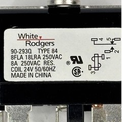 White Rodgers 90-293Q Type 84 SPDT Relay 24V Coil 8A 250VAC L36-905