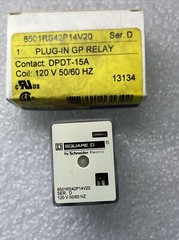 Square D Relay, 8501 RS42P14V20, SER C, 120V, 50/60HZ UP TO 15 Pcs.