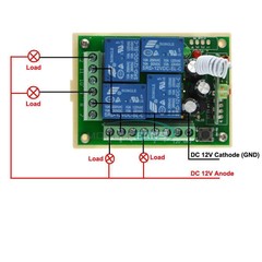 DC12V 4-Channel 10A Relay Wireless RF Remote Control Switch Transmitter Receiver