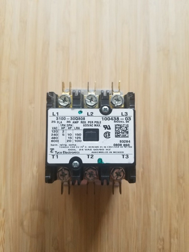 Tyco Electronics 3 Pole Contactor 100438-03; 3100-30Q808