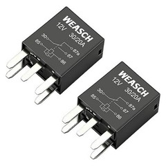 2 Pack 5-Pin High Power Relay, DC 12V 30A, Item Package Quantity: 2Size: 5-Pin
