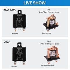 Automotive Relay High Current Car Truck Motor Automotive Type 12V/24V 120A 2.4W