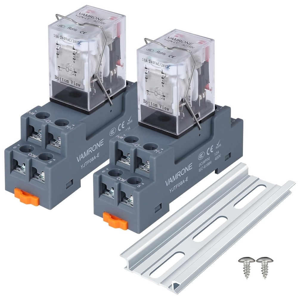 8Pin DPDT Power Relay 10A 110/120V AC Coil LED Indicator for Industrial