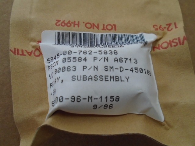 1 EA NOS AUTODYNE RELAY SUBASSEMBLY – AEROSPACE / INDUSTRIAL P/N: A6713