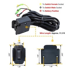 12V 250A Winch Solenoid Relay Contactor with Terminal Caps & Winch Rocker Thu…
