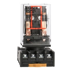 10 Pack Electromagnetic Power Relay 110V AC, 8-Pin DPDT with Base Socket for HVA