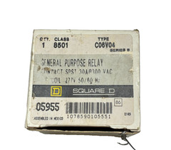 SQUARE D 8501 CO6V04 General Purpose Power Relay 30A 300VAC COIL 277V 50/60Hz