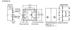 Aromat Panasonic – NF4E-5V – DC Relay. 4PDT 2Amp 5VDC, 4 Form C, Flatpack, New.