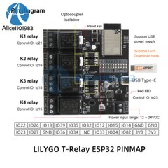 ESP32 DC 5V 4 Channel Relay 4MB Flash IoT Relay Suport WiFi Bluetooth T-U2T