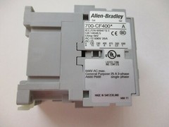 ALLEN BRADLEY CONTROL RELAY 700-CF400A, 10A WITH DIN RAIL, 4 SCREW TERMINAL