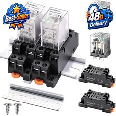 mxuteuk 2PCS JQX-13FL AC 220V 10A DPDT Electromagnetic Power Relay