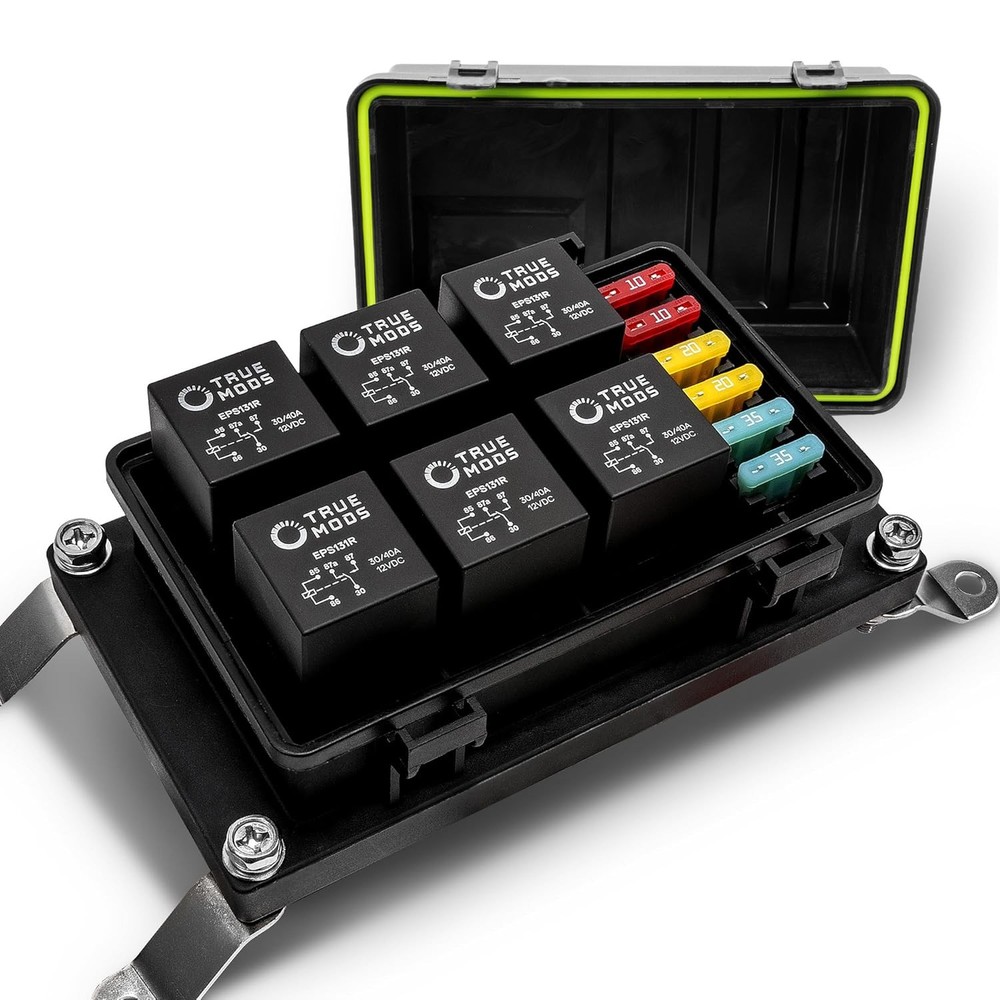12V Fuse Relay Box 6 Slot ATC ATO 5 Pin Relay Block Kit