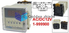 DH48JA 1-999900 Count Up Digital Counter Relay w Base AC/DC 12V 50/ 60Hz✦Kd