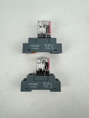 x(2) Twtade YJTF08A-E 2C(8PIN) Din Rail Relay & Base Module 24VDC 12A
