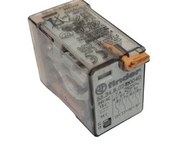 Finder 55.34.8.024.0040 General Purpose Relay, 4PDT, 7A, 24VAC, Plug-In Terminal