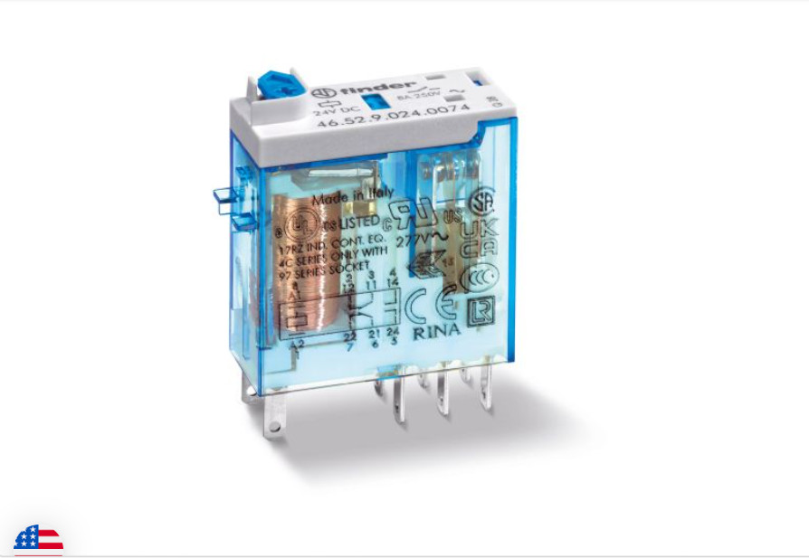 Relay Ice-Cube General Purpose (24VDC COIL) 2-Pole 8A NO/NC 8-Pin Test Button