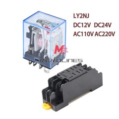 1-10x 12/24V 110/220V AC/DC Coil Power Relay LY2NJ DPDT 8Pin HH62P JQX-13F +Base