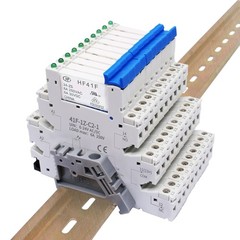10PCS 24V DIN Rail Slim Relay 5 Pin SPDT 1NO 1NC 6A LED Socket Base PLC
