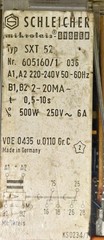 Schleicher SXT 52 Current Measuring Relay 220-240V 50-60Hz Vde 0435 u.0110