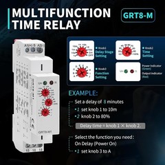 Multifunction Time Relay, 16A Delay ON Off -M1 AC DC 12-240V with 10 Relay Ti…