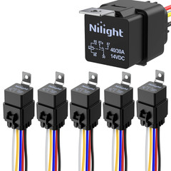 5 Pack Waterproof Relay and Harness 40/30 AMP Heavy Duty 12 AWG Tinned Copper Wi