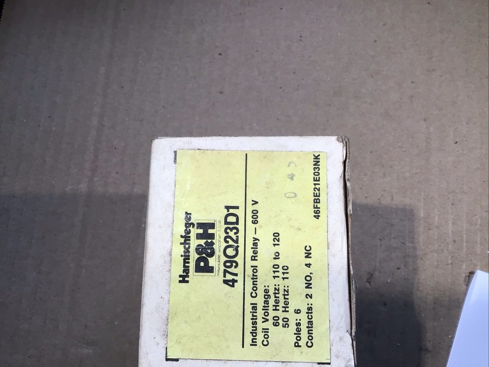Harnischfeger P&H 479Q23D1 Control Relay 2-NO 4-NC 110-120 4-Pole