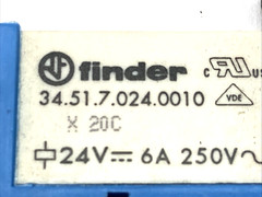 Finder 93.01.7.024 5 Pin Relay Socket w/ Power Relay 34.51.7.024.0010 LOT OF 3
