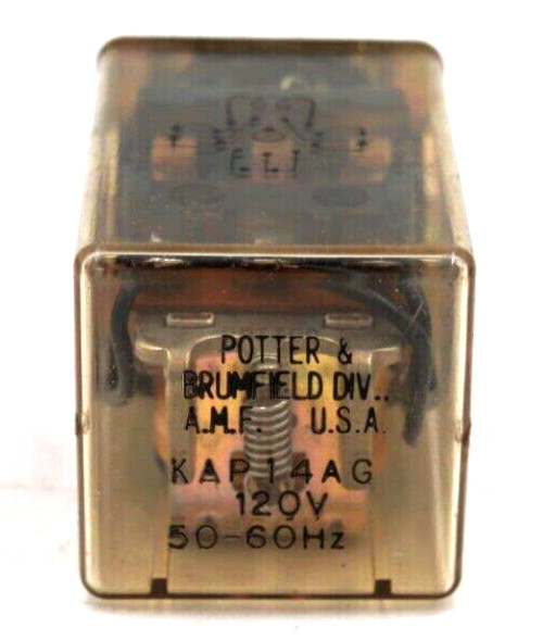 Potter and Brumfield KAP14AG Relay 120V Coil 3PDT 11-pin Plug In