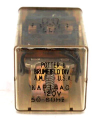 Potter and Brumfield KAP14AG Relay 120V Coil 3PDT 11-pin Plug In