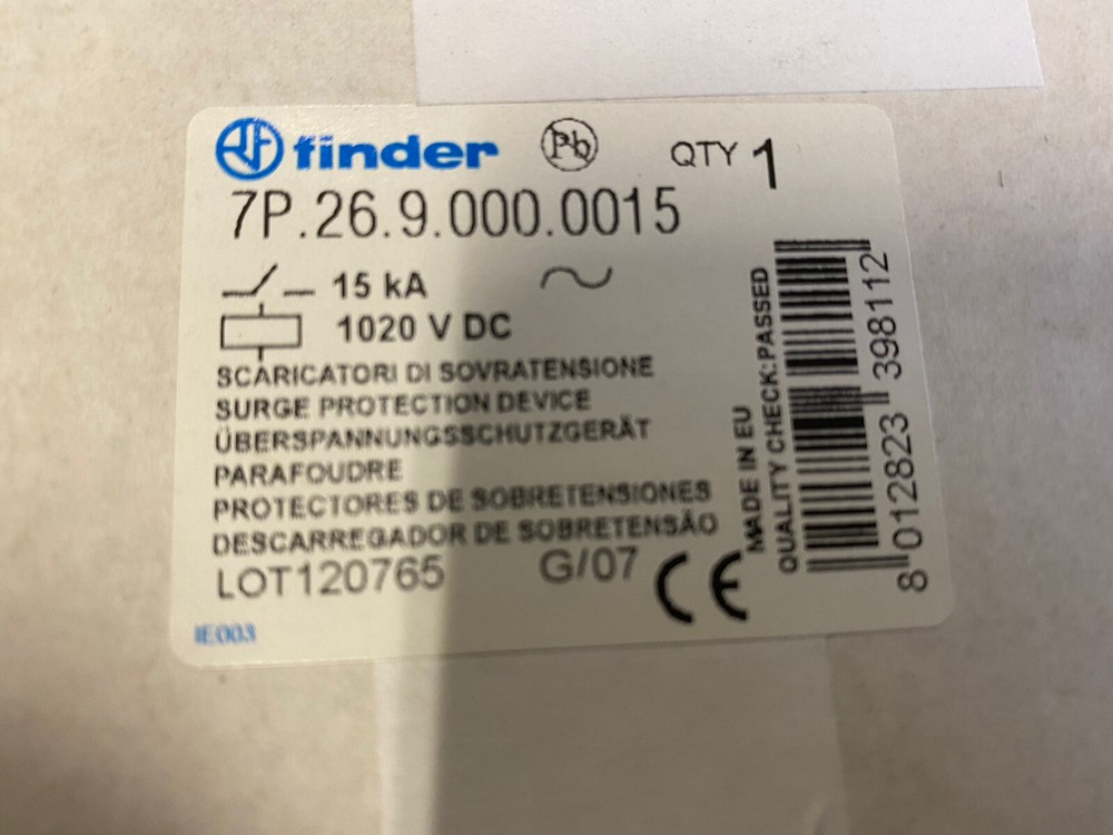 7P2690000015 Finder Surge Protection Device from the 7P Series