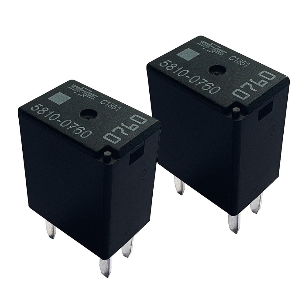 2Pcs 5810-0760 Automotive Relay, 12VDC, 4-Pin, 35A, Easy Install, SPST, Micro