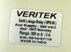 VERITEK VIPS 98 Earth Leakage Relay