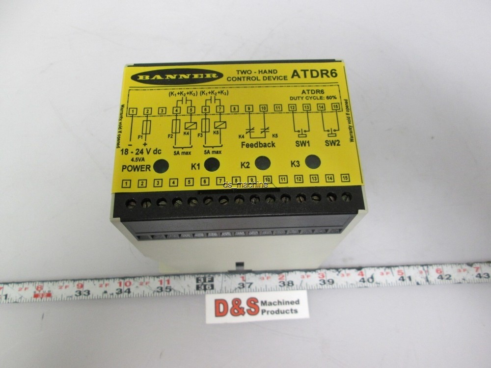 Banner ATDR6 Two-Hand Control Device 18-24VDC 4.5VA 60% Duty Cycle