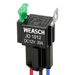 Fuse Relay Switch Kit, 12V 30A, 4 Pin SPST, 30A Switch Harness Set, Automotive E