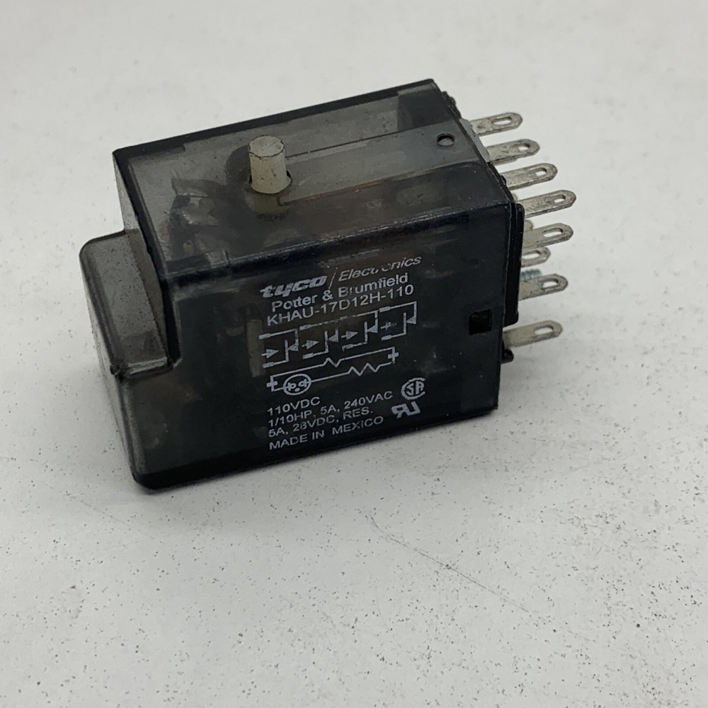 Tyco Potter & Brumfield KHAU-17D12H-110 Power Relay 5A 4PDT 1/10HP, 110VDC Coil