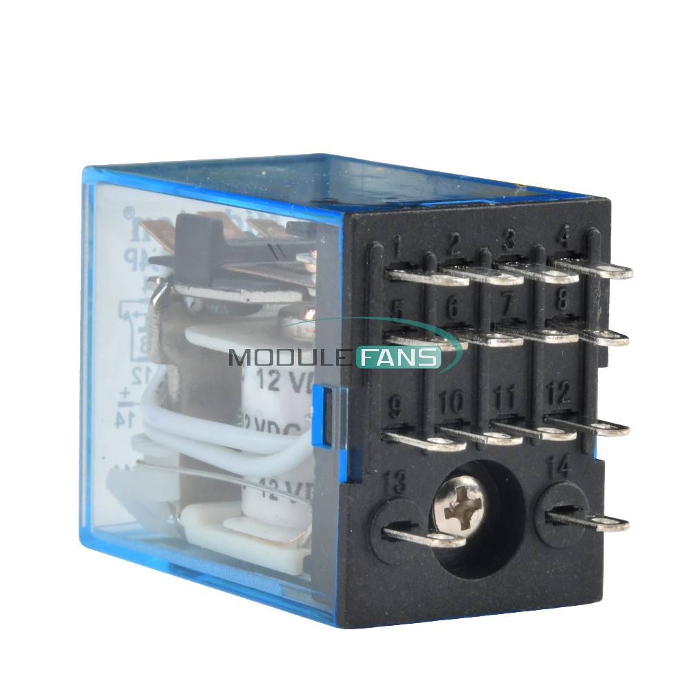1-10* MY4NJ 12V/24V/110V/220V Coil Power Relay DIN Rail Mounted Base 14 Pin Lot
