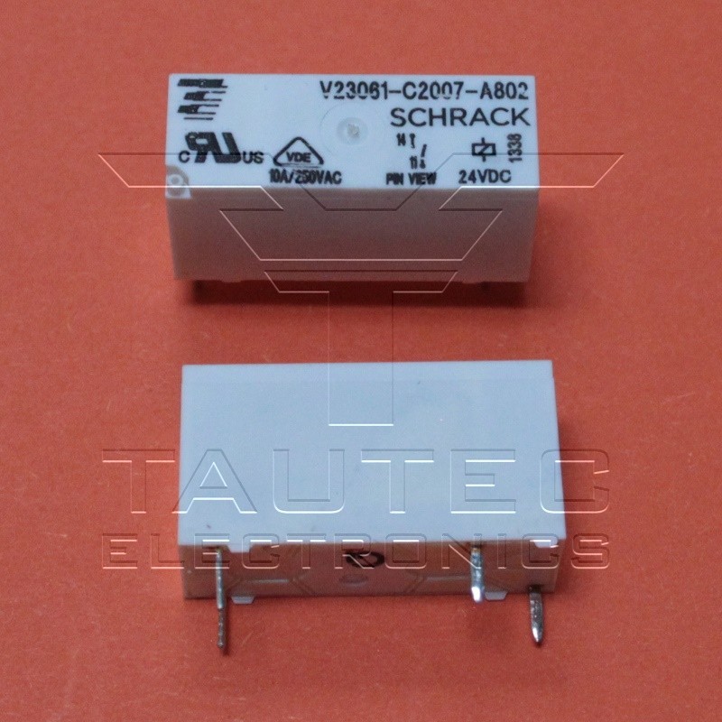 2 pcs V23061-C2007-A802 TE 24VDC RELAY 1 FORM A 250VAC 10A 2 PCS.
