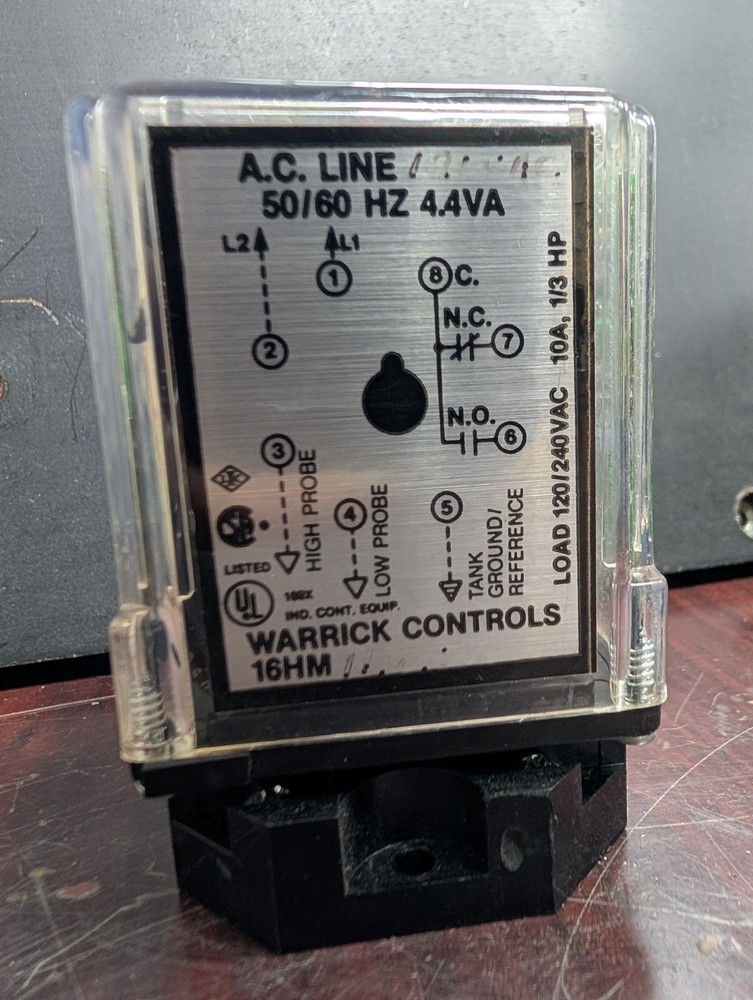 👀WARRICK CONTROLS 8-PIN CONTROL RELAY 120-240 VAC 4.4 VA W/ BASE RB08-PC