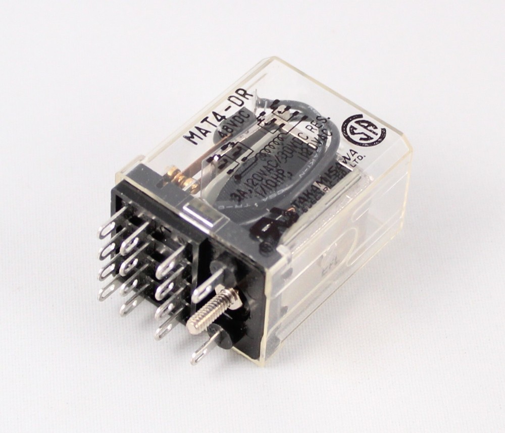 Takamasawa MAT4-DR 4PDT 48VDC 3A 2.6K OHM 4 Form C solder lug relay qty=1