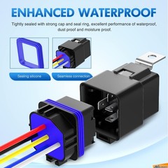 Nilight 5Pack Waterproof Relay Harness 40/30 AMP 12V 5PIN SPDT