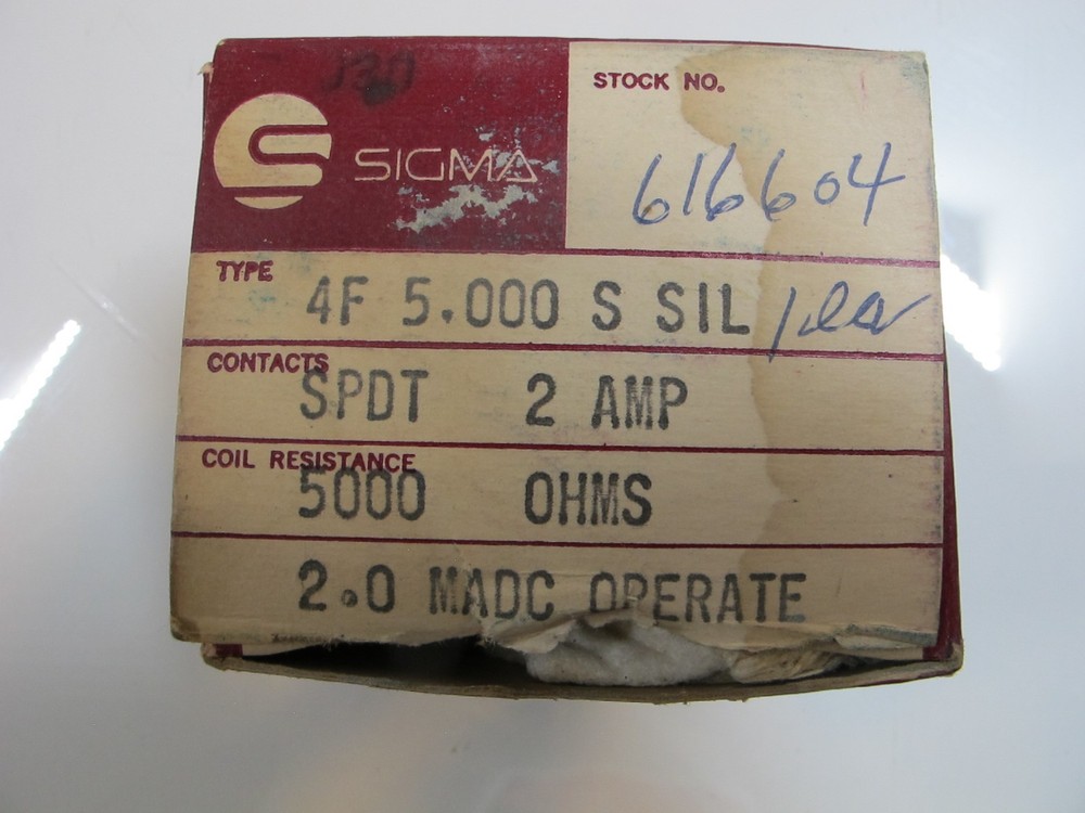 SIGMA 4F-5000S-SIL Relay Brand New SEALED