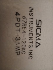 SIGMA 67RE4-24DC 3A,28DC/120VAC Relay New Old Stock FREE SHIPPING! Machine-tool