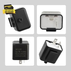 2PCS 12V LED Flasher Relay 2 Pin,Adjustable Turn Signal Relay for Repairing Moto